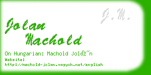 jolan machold business card